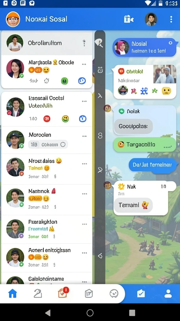 Screenshot menampilkan karakter utama dengan latar belakang yang indah.