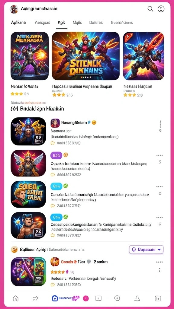 Tampilan menarik dari tampilan antarmuka game.