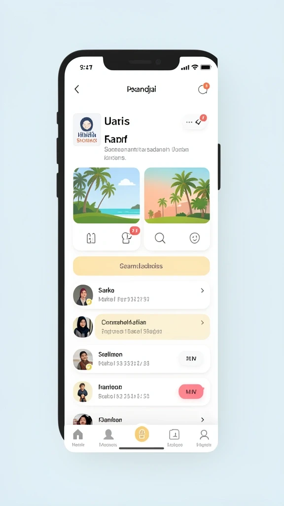 Fitur chat yang memungkinkan interaksi pemain.