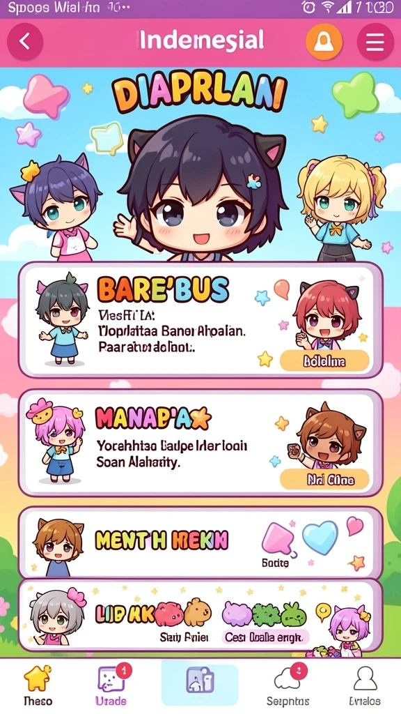 Misi harian yang menantang dan mengasyikkan.