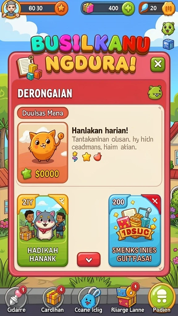 Screenshot menunjukkan mode permainan yang penuh tantangan.