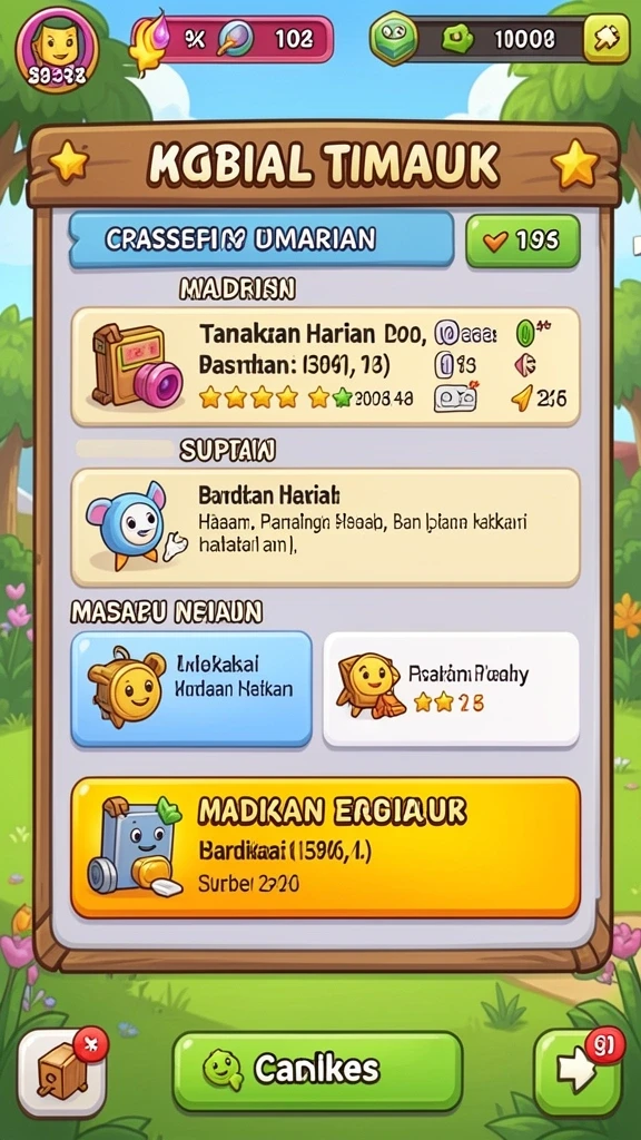 Screenshot fitur bonus yang memberikan hadiah menarik.