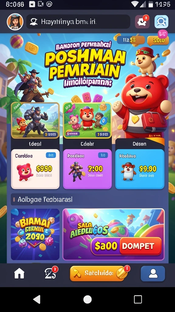 Screenshot memperlihatkan salah satu mesin slot dengan tema menarik.